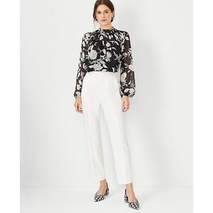 Ann Taylor Easy Ankle Pants High Rise Ivory Pull On Pants Size XS 0 2 Career